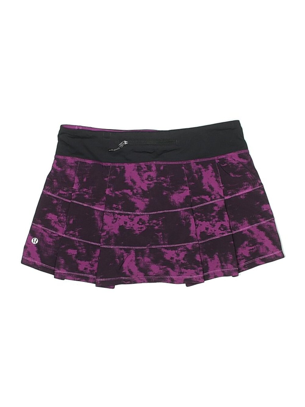 Lululemon Pace Rival Skirt II Breezie Regal Plum purple Black sz 6 tennis skort - Picture 3 of 7